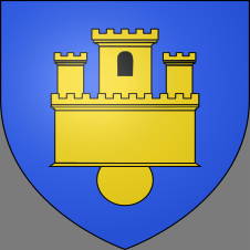 blason de la ville de saint-cirq-lapopie, commune du lot, en occitanies